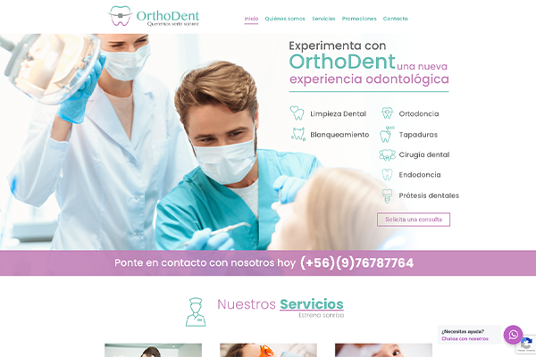 Diseño de landing page Orthodent
